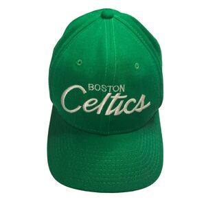 Vintage Sports Specialties Boston Celtics 100% Wool Script Snap Back Cap